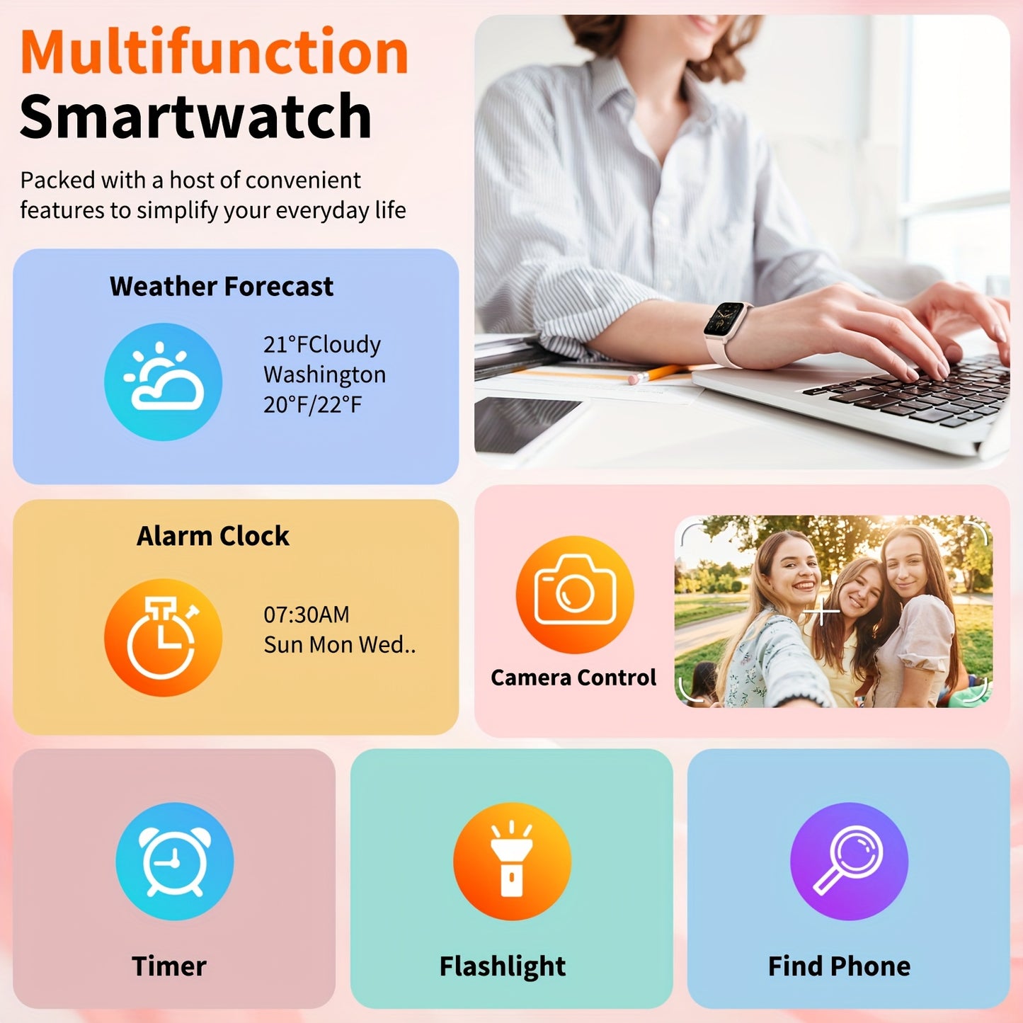 Smartwatch with Alexa FUVEHA Smartwatch for Men & Women | 1.8\