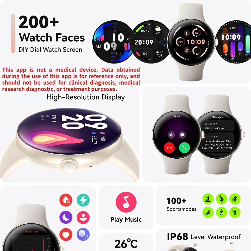 Anyloop Smartwatch for Men & Women - Answer\u002FMake Calls, 100+ Sport Modes Fitness Tracker, High Quality, 1.69\