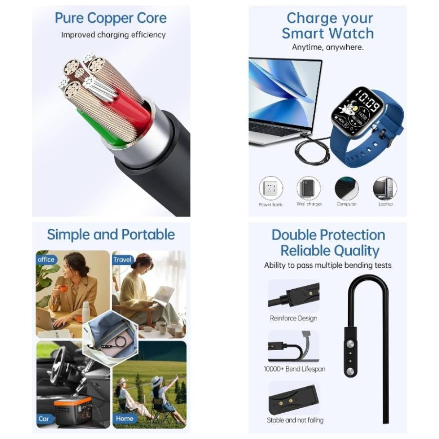 Charging Csasan T70 Smartwatches 1.91 Men Women, Magnetic USB Charging Compatible, 2 Pack.