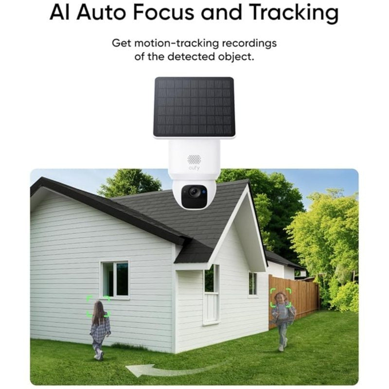 eufy Security SoloCam E30, Security Cameras Wireless Outdoor, Solar Camera Outdoor Wireless, 360° Pan, AI Tracking, 2K Clarity, HomeBase S380 Compatible, No Monthly Fee, only Support 2.4Ghz (Refurbished)