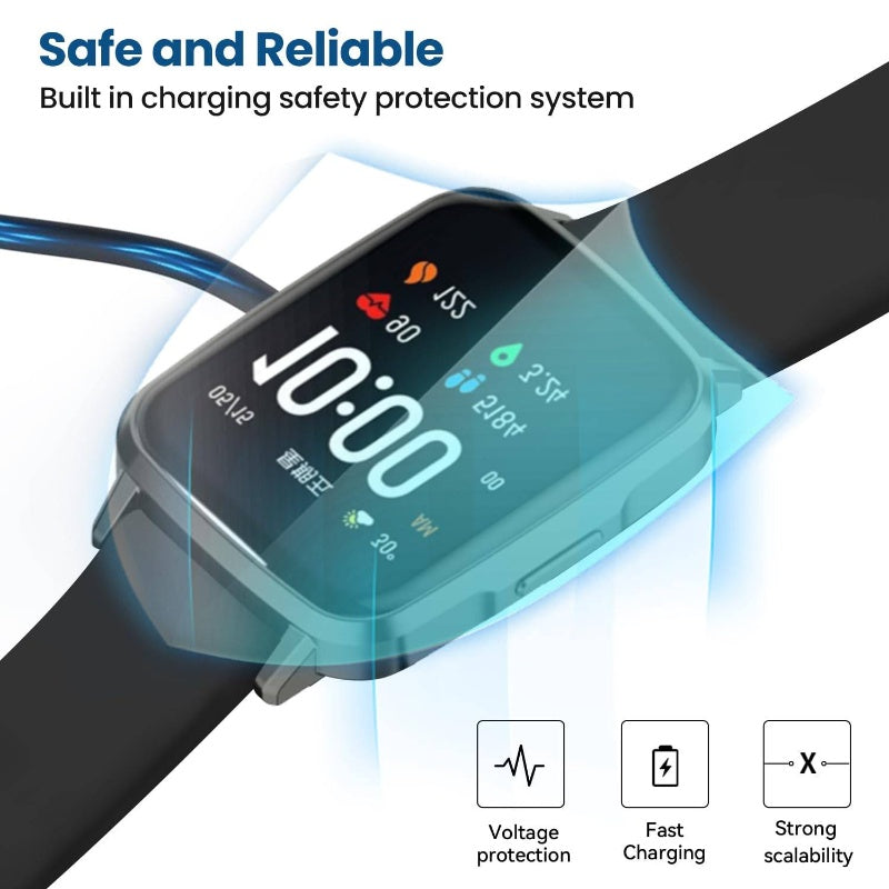2 - Pack Compatible with EIGIIS KE5 KE3 KE2LaNikar KE5 KE3 Watch, Magnetic Charging KE5 KE3 Watch BlackBlack