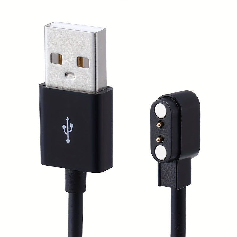 2 Pack Smart Watch Charger Cable, 2 Pin 2.84mm Magnetic Suction USB Charging Cable For Smart Watch