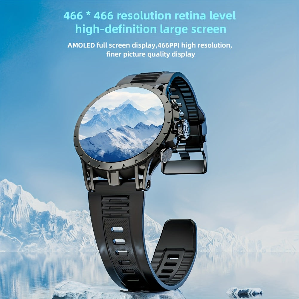 LOKMAT APPLLP 4 Android Smart Watch With Rotating Camera, Round AMOLED Touch Display 4G Network Smart Band