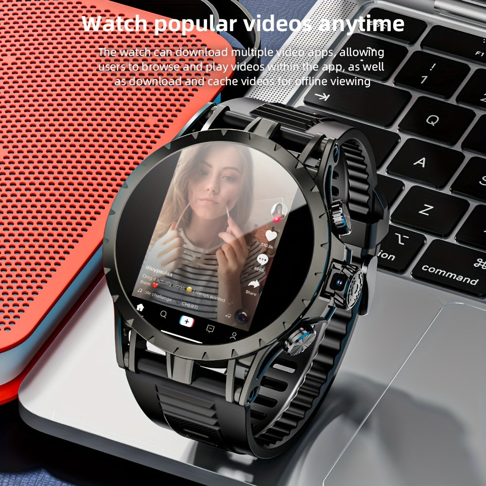 LOKMAT APPLLP 4 Android Smart Watch With Rotating Camera, Round AMOLED Touch Display 4G Network Smart Band