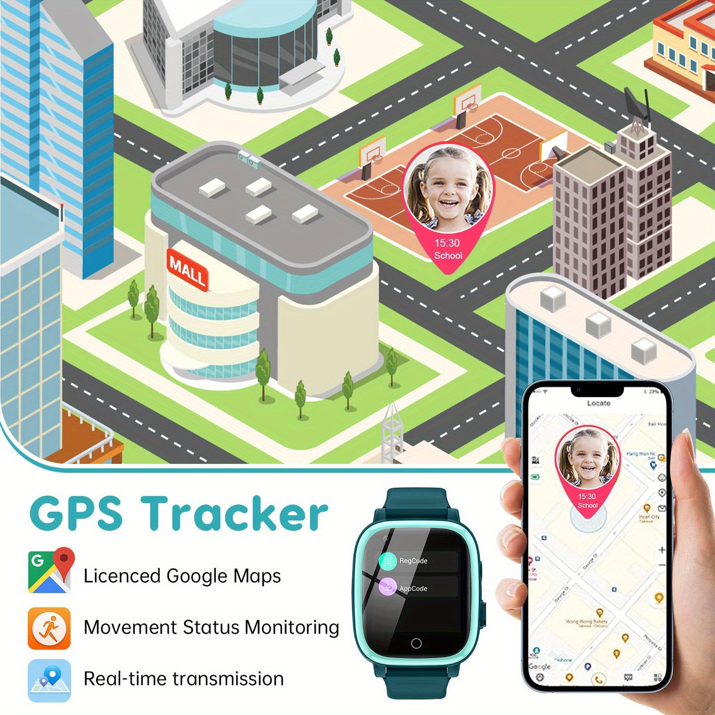 4G Smart Watch for Kids with GPS Tracker, Texting and Calling, Kids Watch for Ages 4-12 - Includes 2 Way Call, Video Call, Chat, SOS Alerts, App - Fun & Educational Birthday Gift Idea