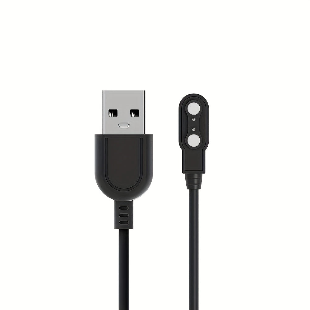 High-Speed Smart Watch Charger High-Speed Magnetic Smart Watch Charger with 2-Pin Spacing, 4.0mm | Safe Replacement, Black, Portable Charging Solution for Fitness Trackers and Wearables, Wearable Charging Station | Sleek Charger Design | Durable USB Cable