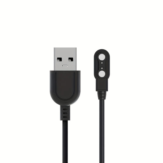 High-Speed Smart Watch Charger High-Speed Magnetic Smart Watch Charger with 2-Pin Spacing, 4.0mm | Safe Replacement, Black, Portable Charging Solution for Fitness Trackers and Wearables, Wearable Charging Station | Sleek Charger Design | Durable USB Cable