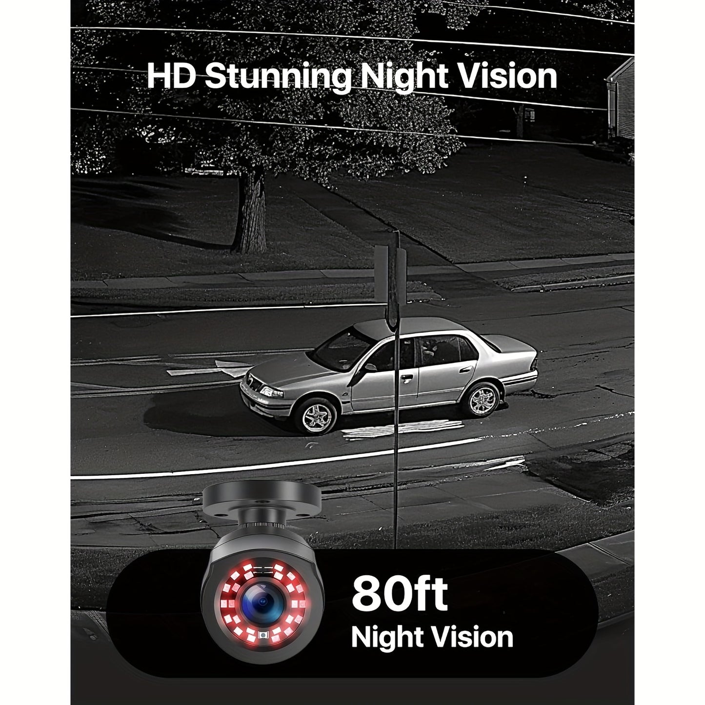 ZOSI 8CH 5MP Lite Security Camera System - AI Human & Vehicle Detection, 4x 1080P HD Cameras, H.265+ Compression for Clear Night Vision, Email Alerts with Snapshots (No Hard Drive Included)