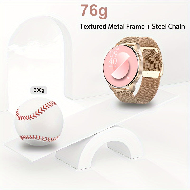 Smartwatch for women (answering\u002Fmaking calls), fitness tracker for Android and iPhone smartphones, equipped with LED high-definition full touch screen AI voice controlled pedometer
