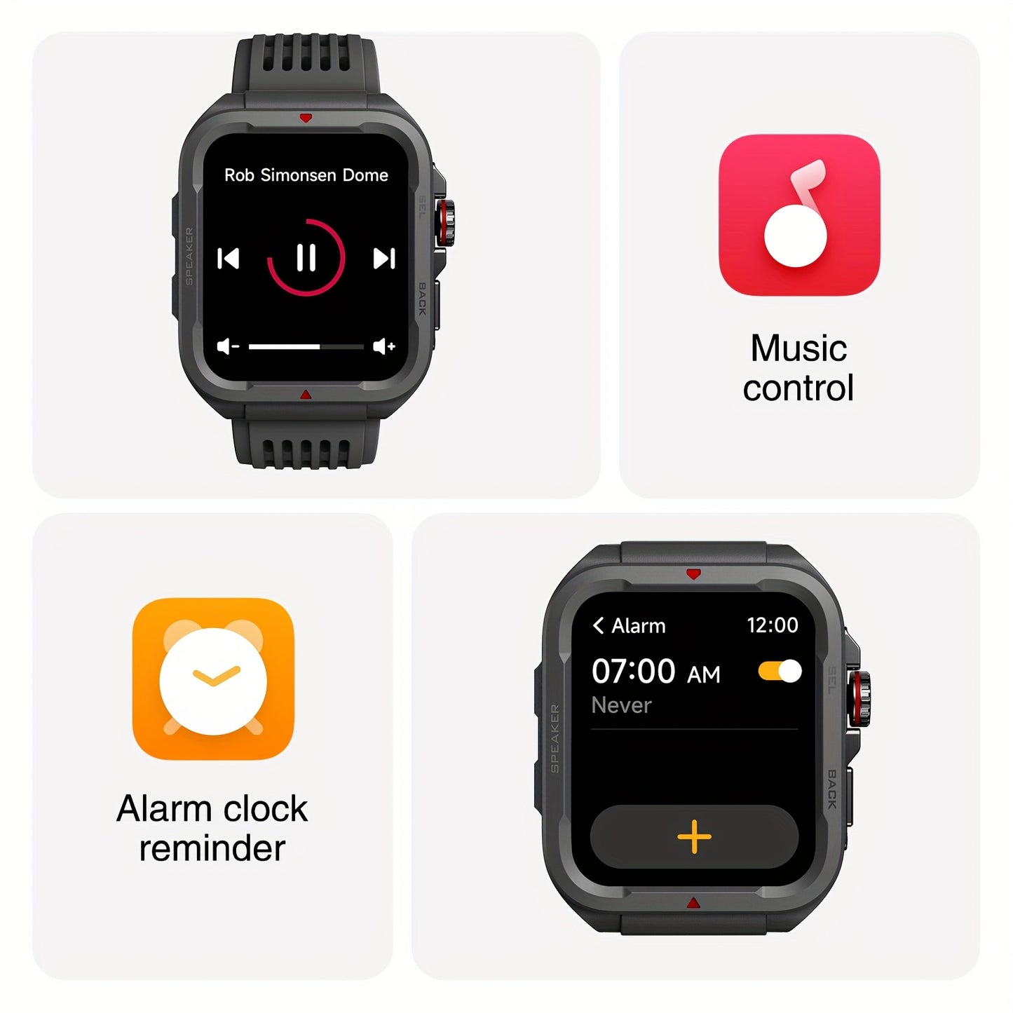 Smart Watch for Sports FAWEIO 1pc Smart Watch - 1.8 Inch Sports Smartwatch with 100+ Sports Modes, Fitness Activity Tracker Pedometer, Compatible with Android and iPhone - Perfect Gift for Family and Friends