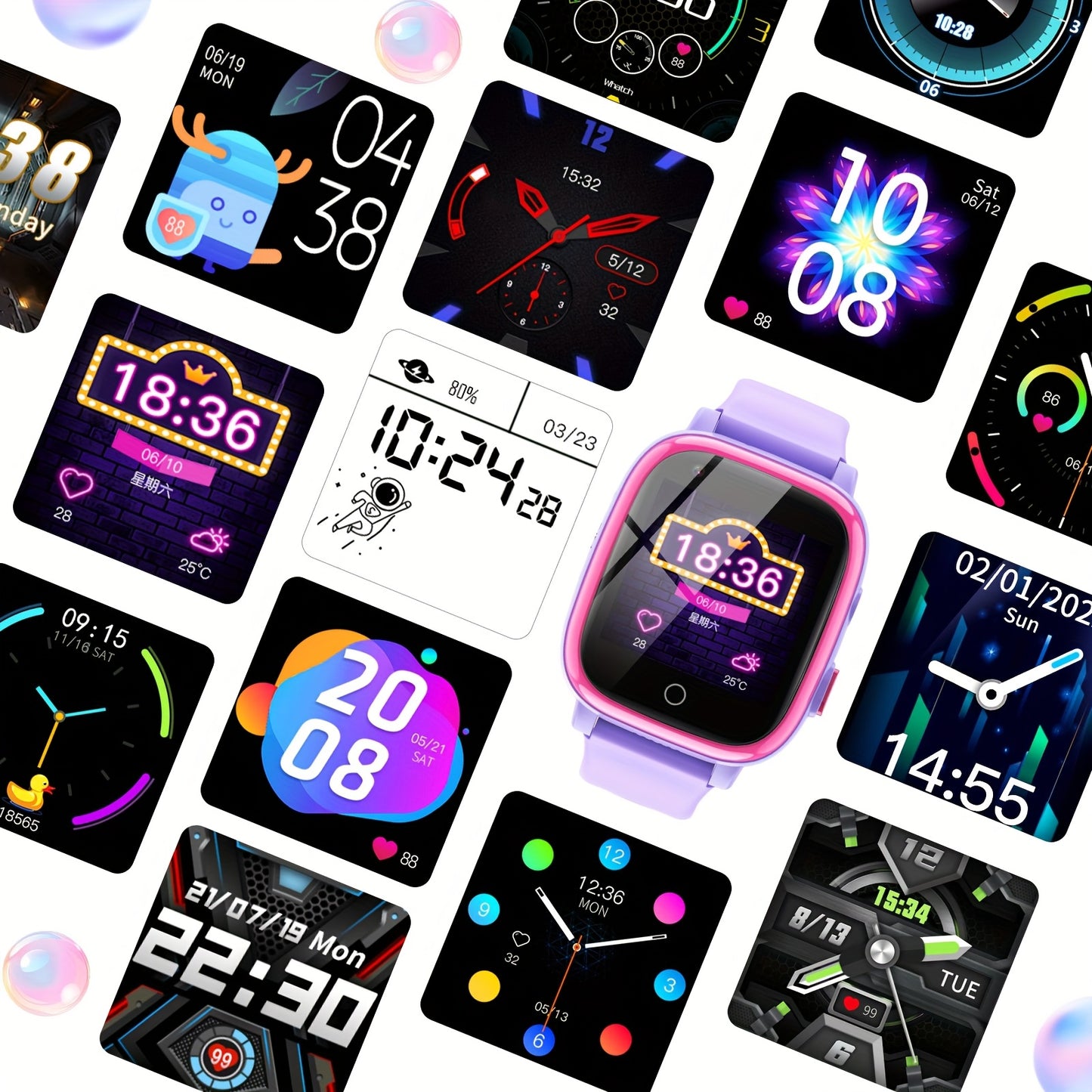 4G Smart Watch for Kids with GPS Tracker, Texting and Calling, Kids Watch for Ages 4-12 - Includes 2 Way Call, Video Call, Chat, SOS Alerts, App - Fun & Educational Birthday Gift Idea