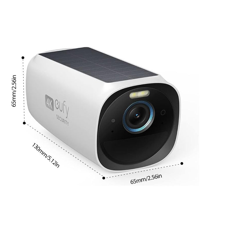 eufy Security eufyCam3 4K Add-on Camera, Forever Power with Solar Panel,Face Recognition AI, Expandable Local Storage,Spotlight,Requires HomeBase3 (Refurbished)