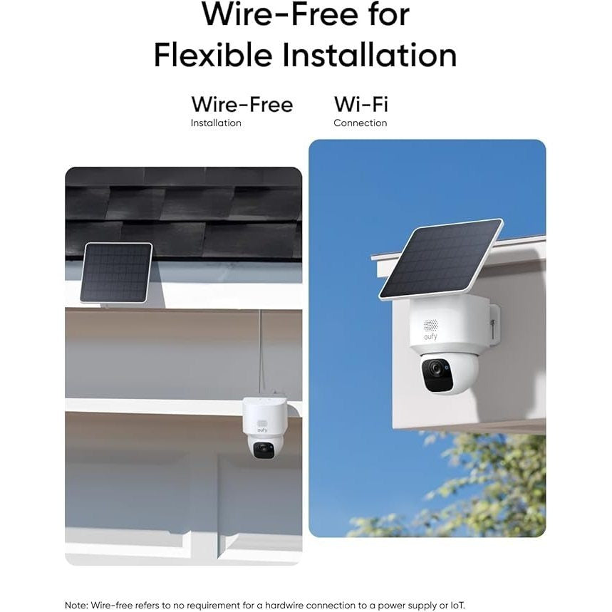 eufy Security SoloCam E30, Security Cameras Wireless Outdoor, Solar Camera Outdoor Wireless, 360° Pan, AI Tracking, 2K Clarity, HomeBase S380 Compatible, No Monthly Fee, only Support 2.4Ghz (Refurbished)