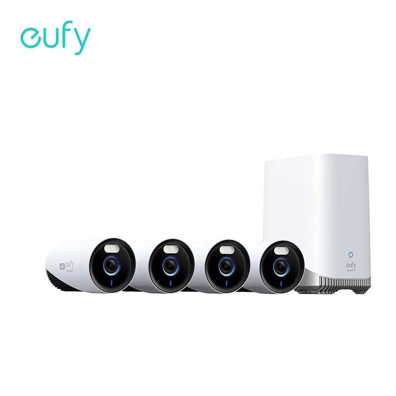 eufy Security eufyCam E330 (Professional) -Cam Kit, 4K Outdoor Security Camera System, 24\u002F7 Recording, Plug-in, Wi-Fi NVR, Face Recognition AI, 10CH, Local Storage (Refurbished)