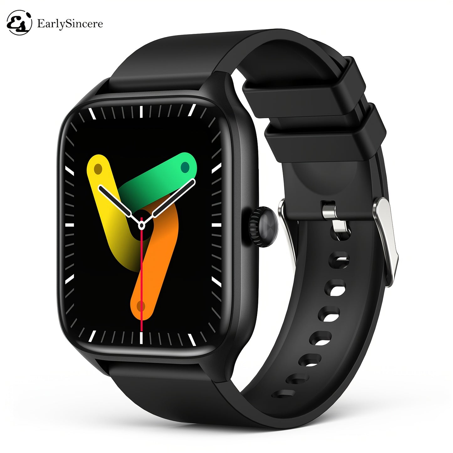 Smart Watch For Men Women, 1.96 Inch Full Touch Screen Smartwatch With Text And Call Capabilities, For Android\u002FIPhone, Fitness Tracking Watch, Exercise Mode, Pedometer, Distance, Calories, 100+ Exercise Modes