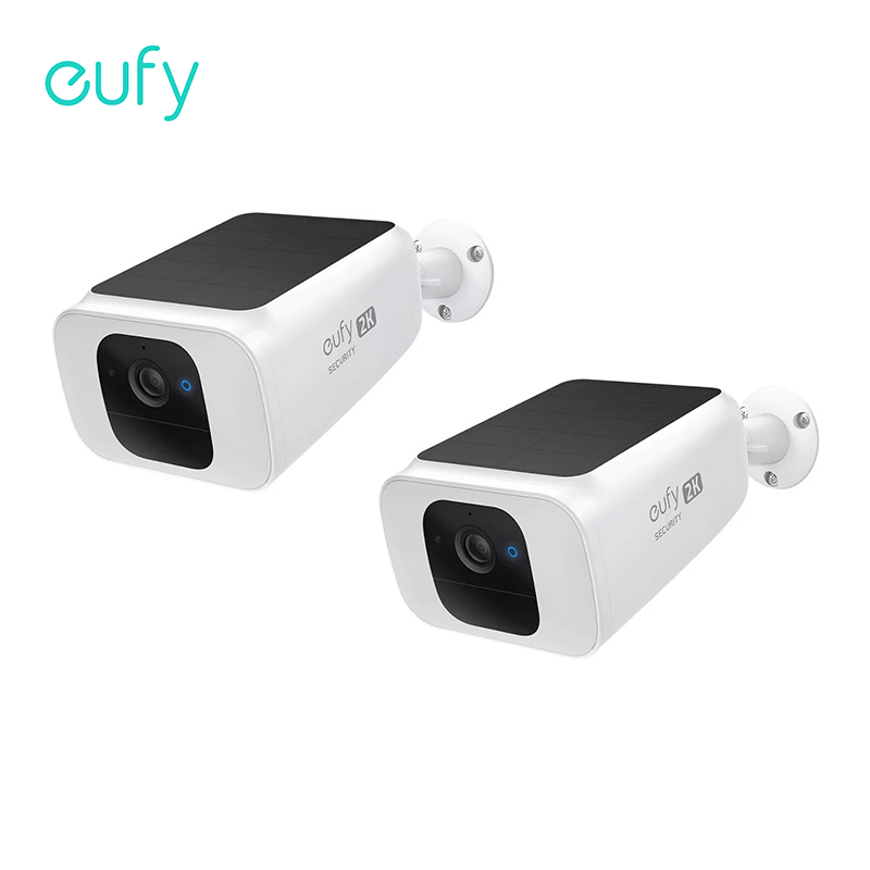 eufy 2K Solar Security Cameras Wireless Outdoor Spotlight SoloCam S230 (2Pack) (Refurbished)