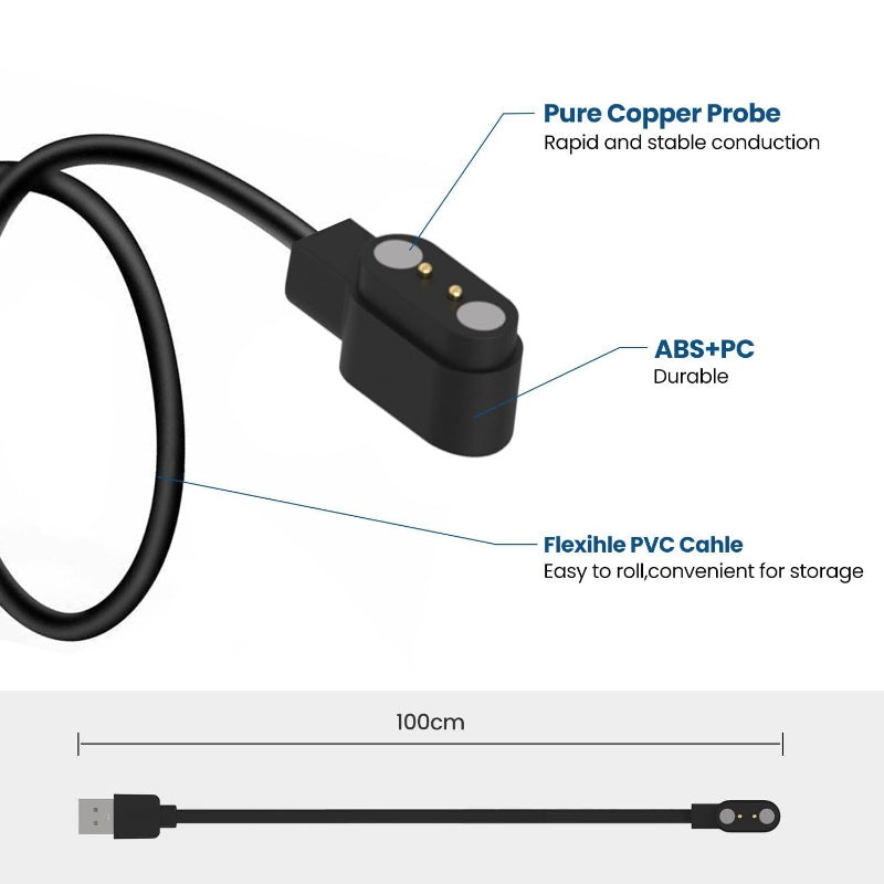 2 - Pack Compatible with EIGIIS KE5 KE3 KE2LaNikar KE5 KE3 Watch, Magnetic Charging KE5 KE3 Watch BlackBlack