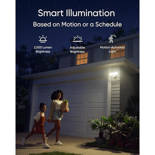 eufy Security Floodlight Camera E340 Wired,360° Pan and Tilt,24\u002F7 Recording,Dual-Band Wi-Fi, 2,000 Lumens,Motion-Activated,Dual Camera,HomeBase 3 Compatible,Local Storage,No Monthly Fee (Refurbished)