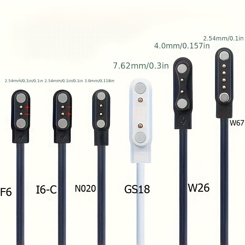 Magnetic Charging Cables 3pcs Magnetic Charging Cables | Compatible With Smart Watches, All Kinds Of Watches, 4P2P 3u, 2-pin And 4-pin, Phone Watches N020 W26 Q020 F6 GS18 I6-C
