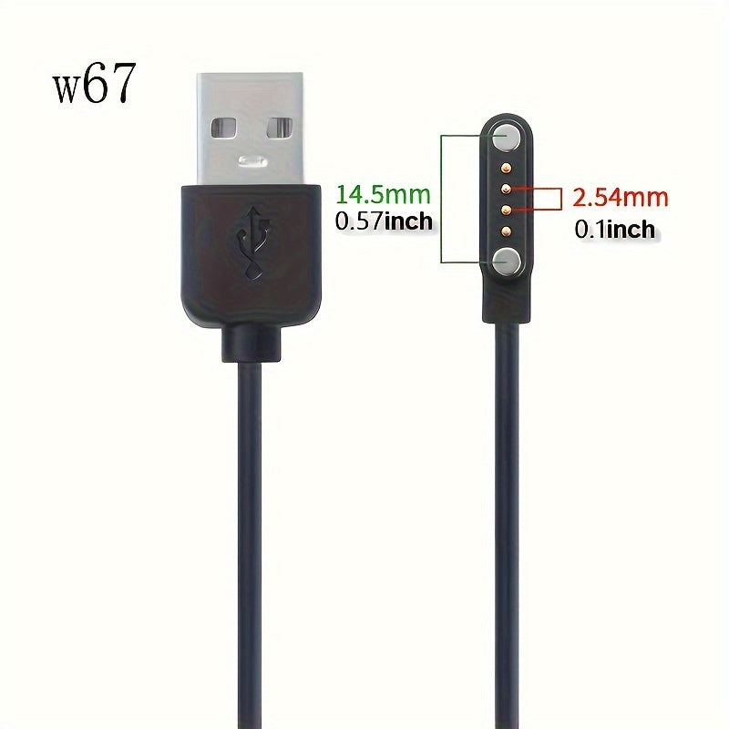 Magnetic Charging Cables 3pcs Magnetic Charging Cables | Compatible With Smart Watches, All Kinds Of Watches, 4P2P 3u, 2-pin And 4-pin, Phone Watches N020 W26 Q020 F6 GS18 I6-C