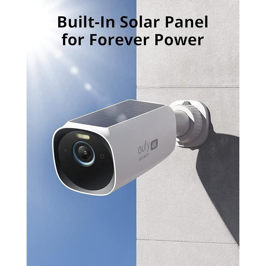 eufy Security eufyCam3 4K Add-on Camera, Forever Power with Solar Panel,Face Recognition AI, Expandable Local Storage,Spotlight,Requires HomeBase3 (Refurbished)