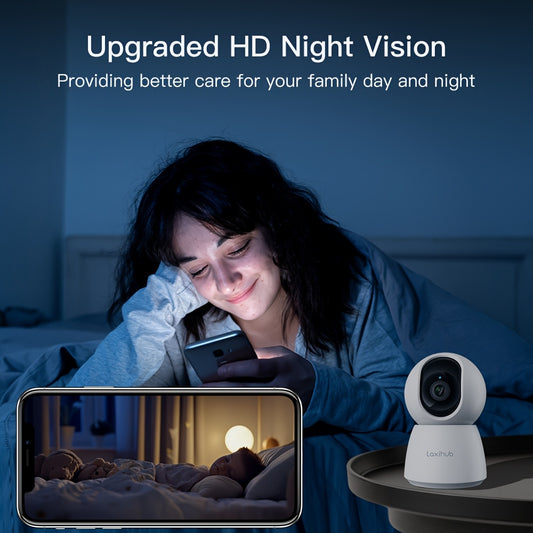 2pcs 5G\u002F2.4GHz 1920QHD Dual-Band WiFi Pet Camera, Baby Camera Monitor With One-Touch Call, Indoor Home Security Camera For Pet Monitor\u002F Baby Care\u002FElderly Care, Siren Alarm, 360° Pan & Tilt, 2-Way Audio, Color Night Vision, Motion Tracking