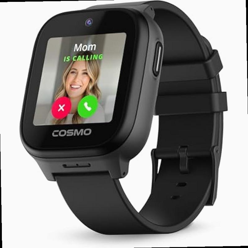 JrTrack 5 Kids Smart Watch by Cosmo Best Kid Safe Phone Watch Precision Real Time GPS Tracking Call Text Activity School Settings Spotify Music Parental Controls SOS Safety Alerts