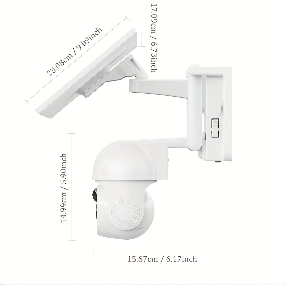 XIAOVV P6 1080p WiFi Wireless Solar Security Camera 360 Degree PTZ Battery Powered Home Surveillance Camera With Motion Detection, Color Night Vision, Two-way Audio