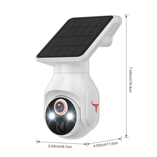 4pcs Outdoor Wireless Camera, Color Night Vision Sun Function 355° Panoramic View, 1080P Security Camera Doorbell, Two-way Voice, WiFi AI Human Body Detection, Suitable for Home And Commercial Security Cameras