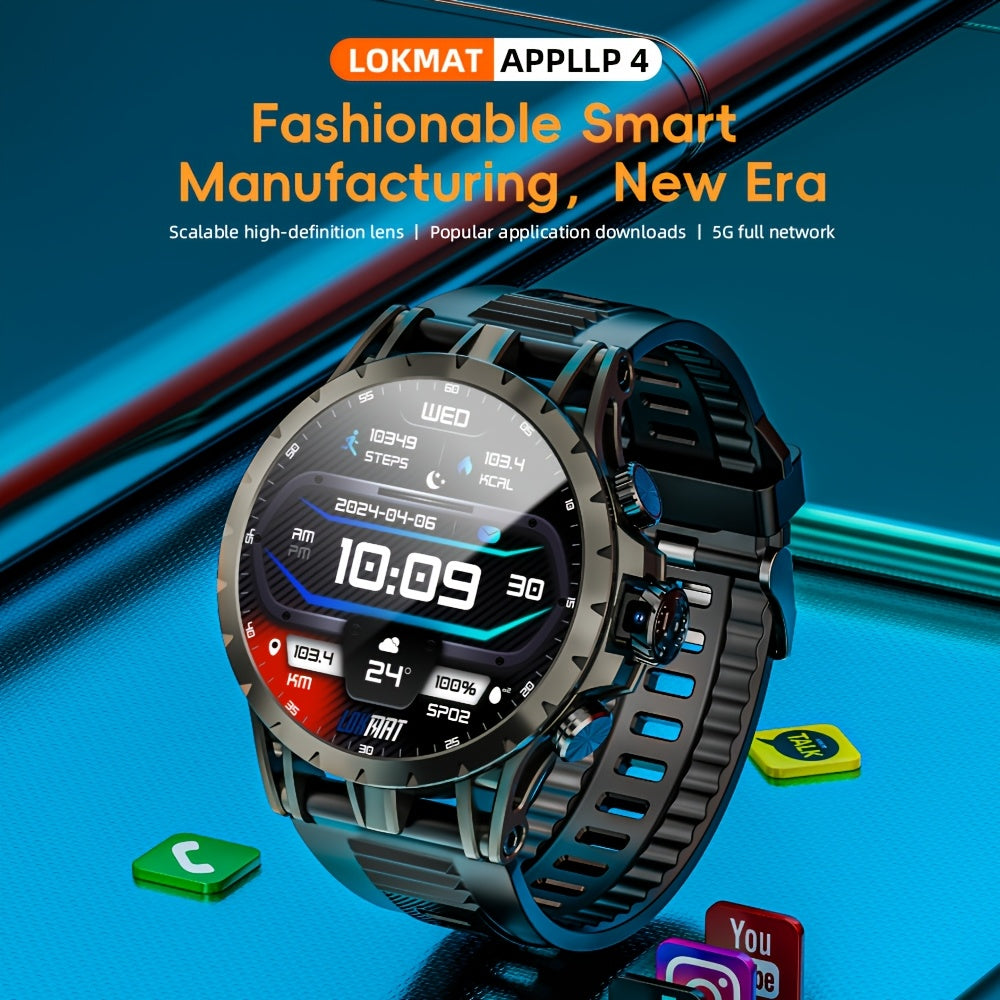 LOKMAT APPLLP 4 Android Smart Watch With Rotating Camera, Round AMOLED Touch Display 4G Network Smart Band