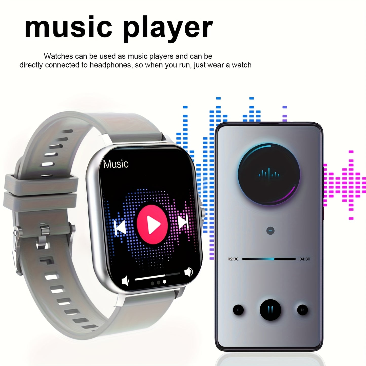 SJOPA'S New 1.83-inch Full-touch HD Smartwatch, With Dialing And Answering Functions, Wireless Calls, Support For Exercise And Sleep Monitoring, Compatible With Android And for iphone, The Perfect Gift For Male And Female Couples.