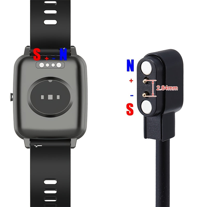 2 Pack Smart Watch Charger Cable, 2 Pin 2.84mm Magnetic Suction USB Charging Cable For Smart Watch