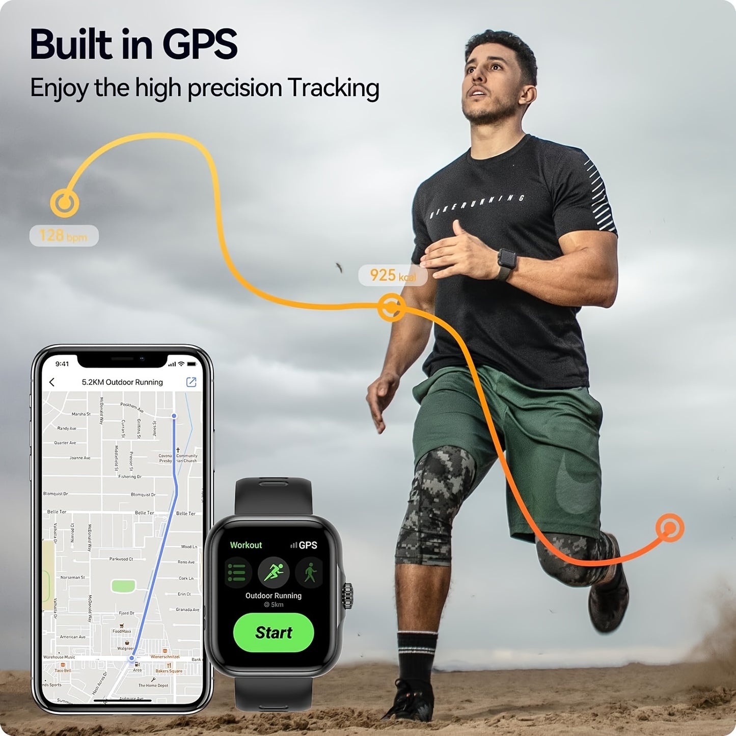 Smart Watch Ultra For Men Women, 1.78'' AMOLED Display Activity Tracker And Smartwatches, GPS Fitness Traker With Sleep Monitor Compatible For IPhone And Android