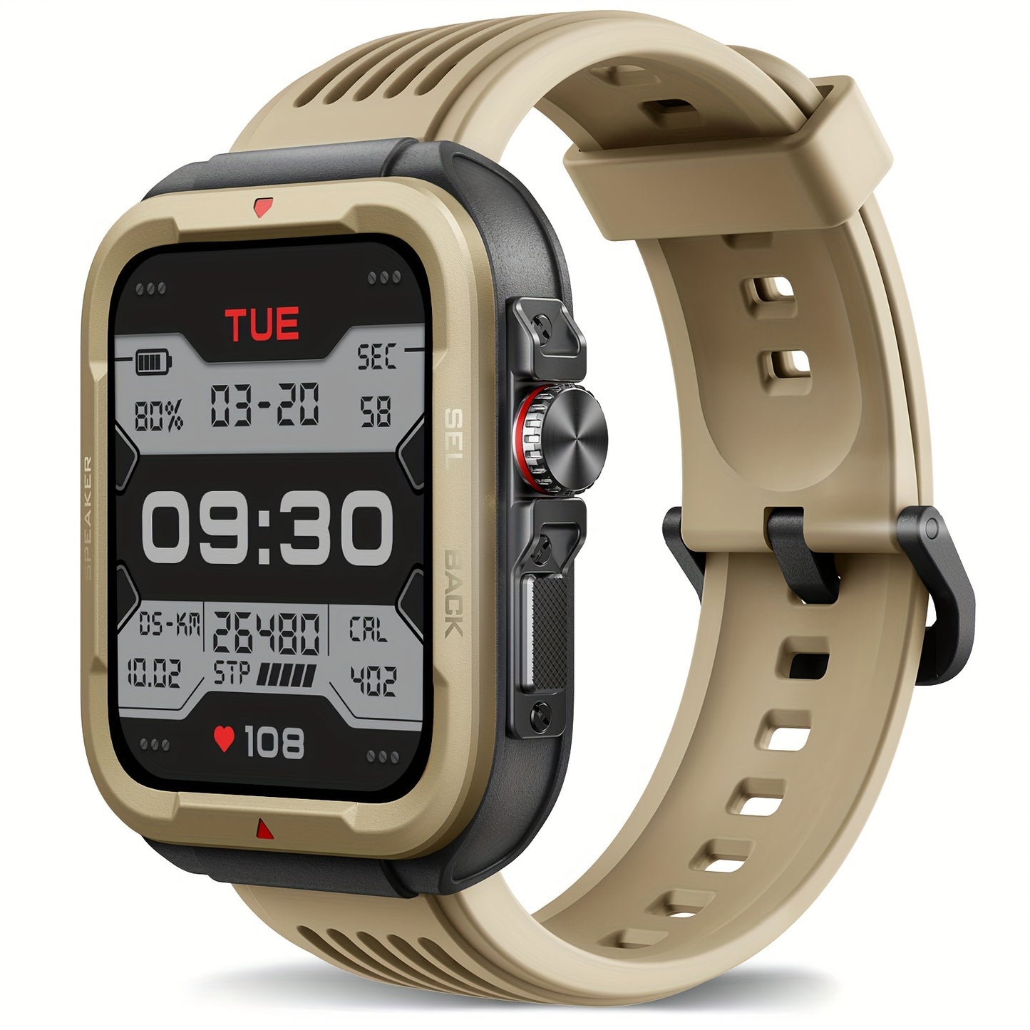 Smart Watch for Sports FAWEIO 1pc Smart Watch - 1.8 Inch Sports Smartwatch with 100+ Sports Modes, Fitness Activity Tracker Pedometer, Compatible with Android and iPhone - Perfect Gift for Family and Friends