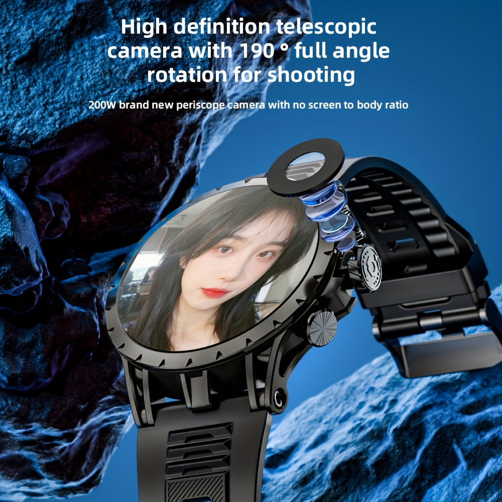 LOKMAT APPLLP 4 Android Smart Watch With Rotating Camera, Round AMOLED Touch Display 4G Network Smart Band