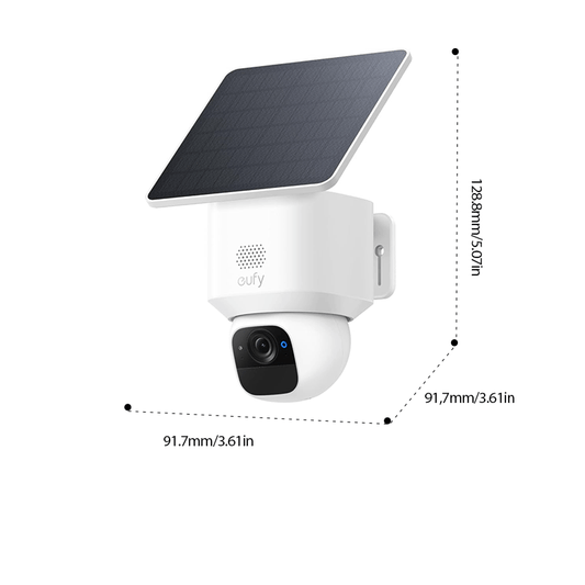 eufy Security SoloCam E30, Security Cameras Wireless Outdoor, Solar Camera Outdoor Wireless, 360° Pan, AI Tracking, 2K Clarity, HomeBase S380 Compatible, No Monthly Fee, only Support 2.4Ghz (Refurbished)