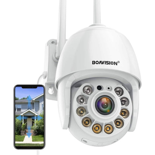 2K Security Camera Outdoor, Wireless WiFi Camera Home Security System 360 View, Motion Detection, auto Tracking, Two Way Talk, pan Tile Full Color Night, Outdoor Surveillance, Property Protection, Modern Security, Wireless Design, Durable Constructi