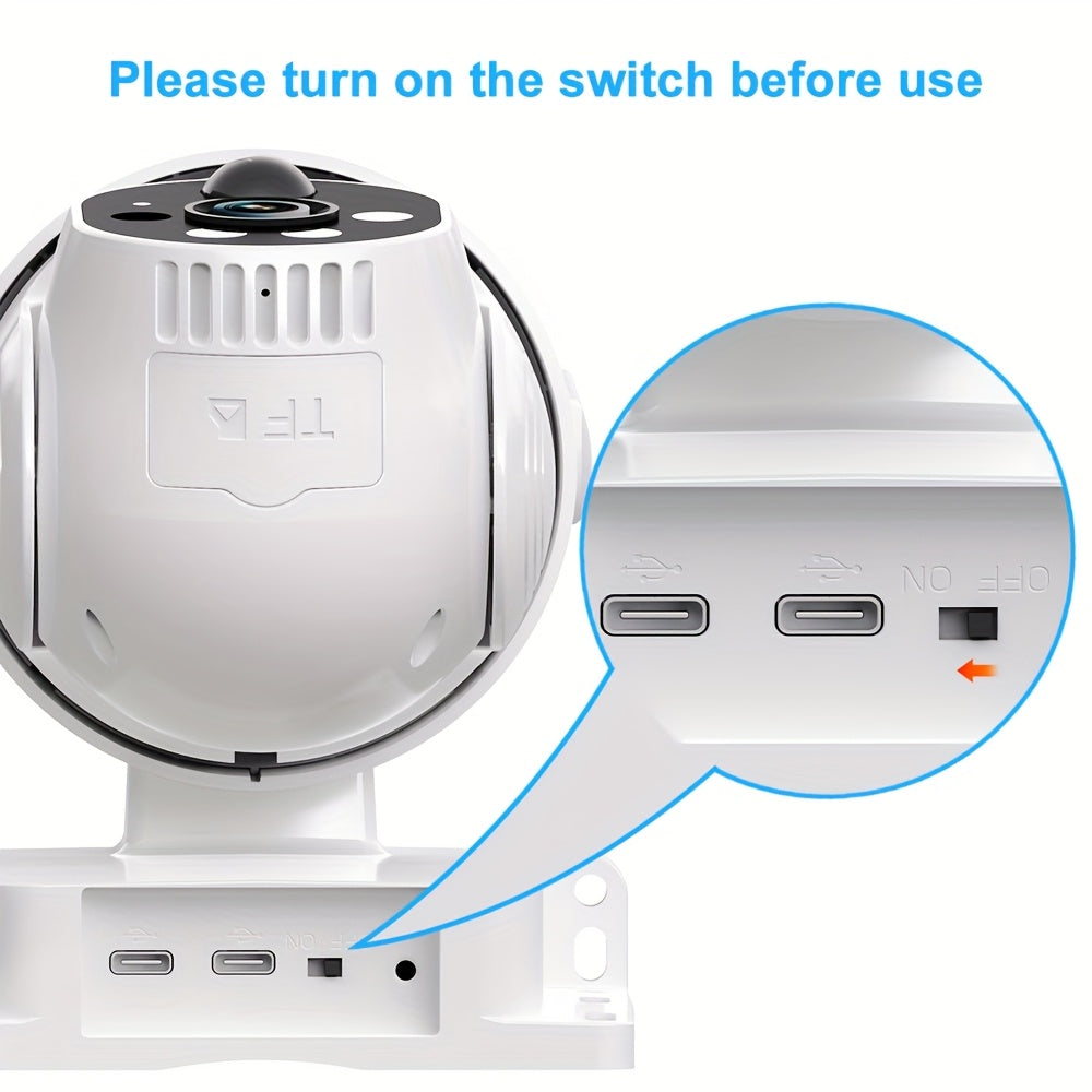 XIAOVV P6 1080p WiFi Wireless Solar Security Camera 360 Degree PTZ Battery Powered Home Surveillance Camera With Motion Detection, Color Night Vision, Two-way Audio