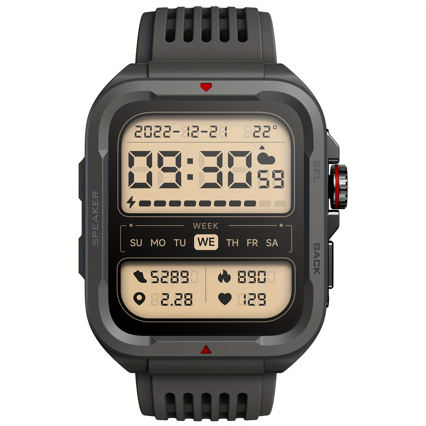 Smart Watch for Sports FAWEIO 1pc Smart Watch - 1.8 Inch Sports Smartwatch with 100+ Sports Modes, Fitness Activity Tracker Pedometer, Compatible with Android and iPhone - Perfect Gift for Family and Friends