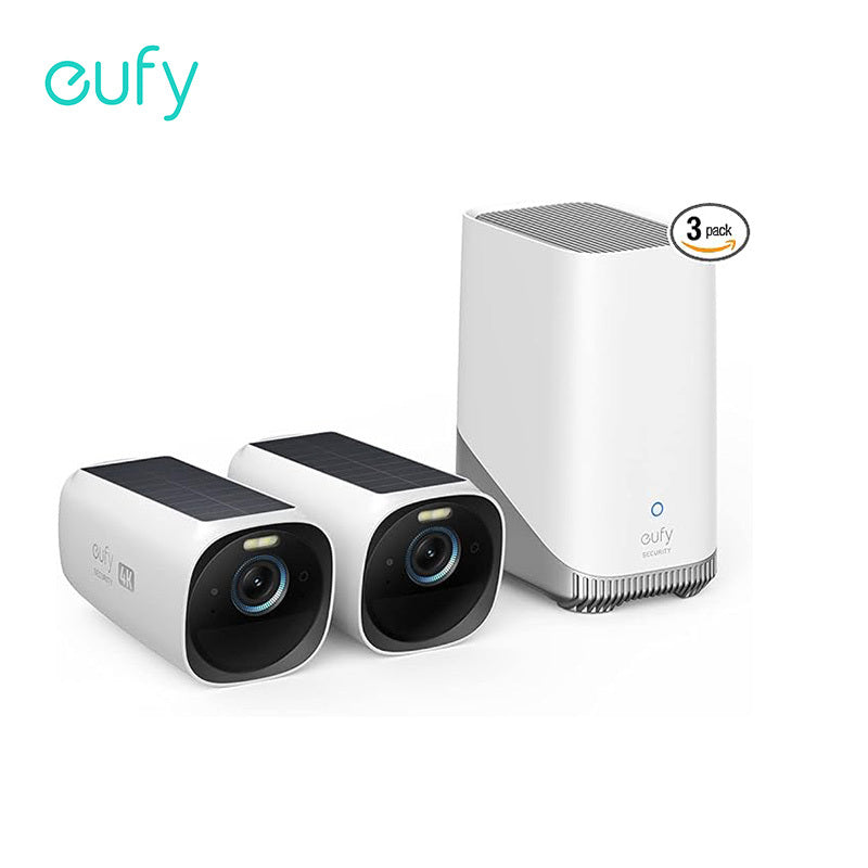 eufy Security eufyCam3 4K Add-on Camera, Forever Power with Solar Panel,Face Recognition AI, Expandable Local Storage,Spotlight,Requires HomeBase3 (Refurbished)